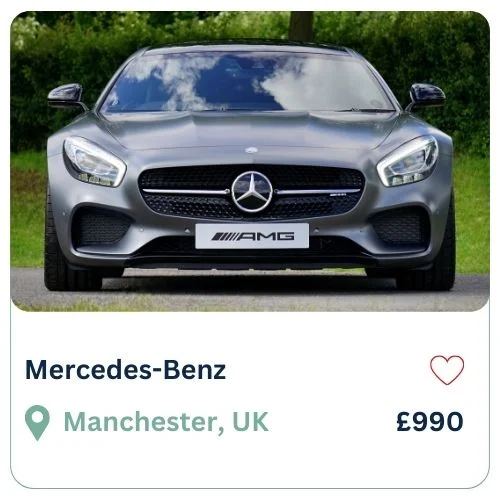 Picture of a Mercedes Benz in a for sale ad at a fake cheap price