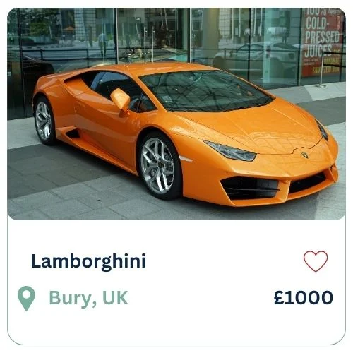 Picture if a Lamborghini in a for sale ad at a fake cheap price