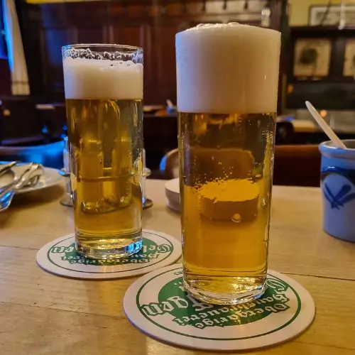 Two glasses of Kolsch in 200ml glasses